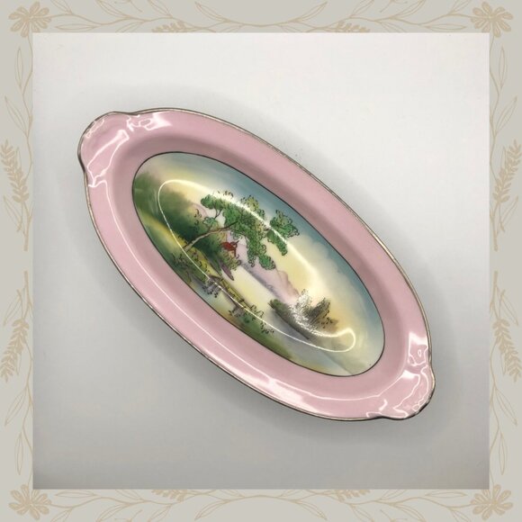 Vintage Hand Painted Noritake Handled Celery or Relish Dish - Picture 1 of 3